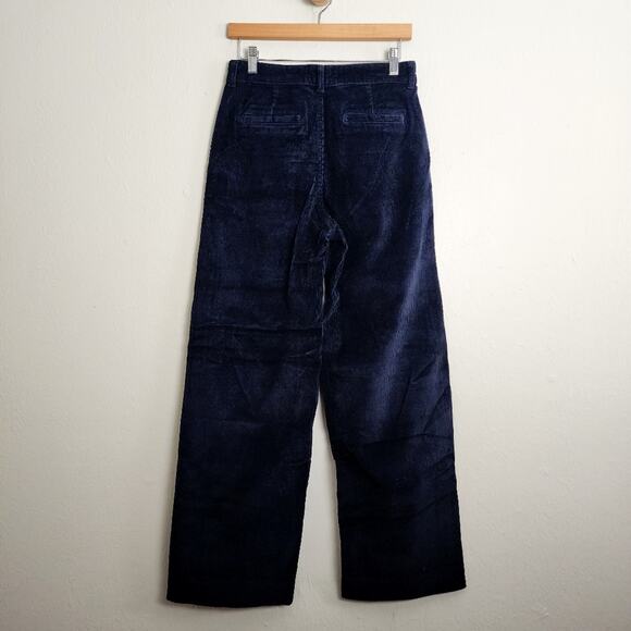 Everlane Corduroy Wide-Leg Pant Navy High-Rise 70s Style Full Length (6) NWT - Picture 7 of 8
